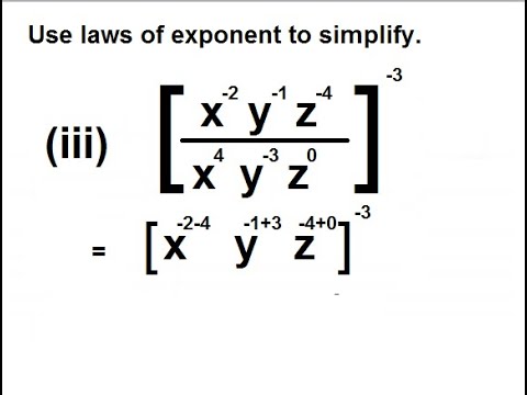 9th class math unit 2, exercise 2.4 Question 1, simplify exponent