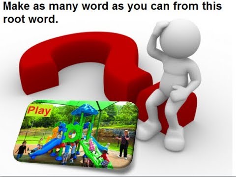 9th class English unit 2.8, Vocabulary root word “Play”