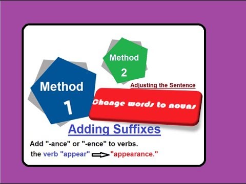 9th class English unit 3.11, change words into nouns