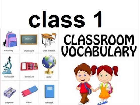 Aao English seekhein, for kids Class 1, classroom vocabulary