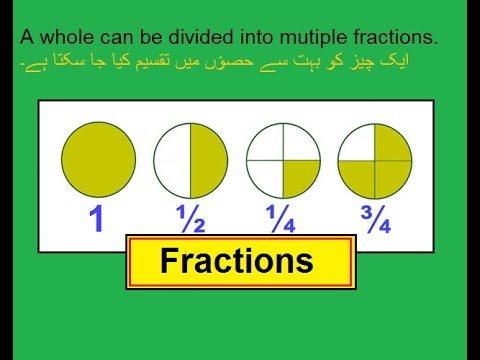 Basic math in Urdu grade 2 L 50, Fractions
