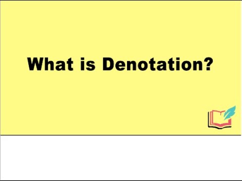 9th class English unit 6.11, English grammar, What is Denotation?