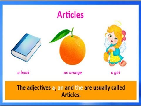 Aao English Seekhein, grade 4 L 43, What are Articles?