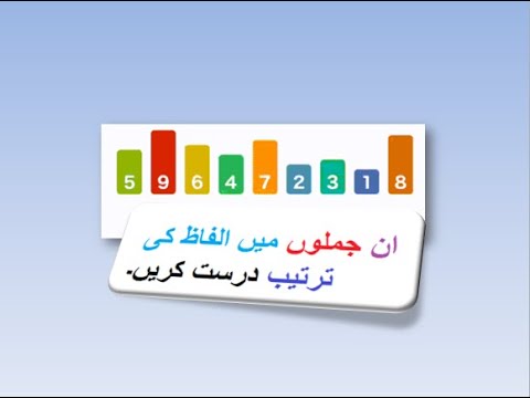 Learn Urdu for kids class 4, Jumlay ki tarteeb durast karain