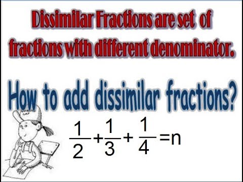 Learn basic Math in Urdu Grade 5 L 25, Addition of Dissimilar Fractions