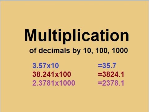 Learn basic Math in Urdu Grade 5 L 35, Multiply Decimals by 10/100/1000