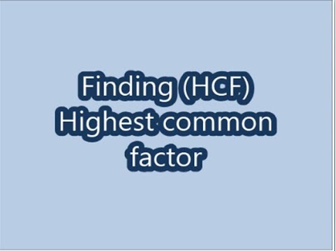 Learn basic Math in Urdu Grade 5 L 9, Highest common factor (HCF)