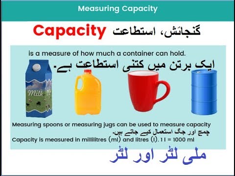 math class 3 L 38,  Measuring capacity in Urdu